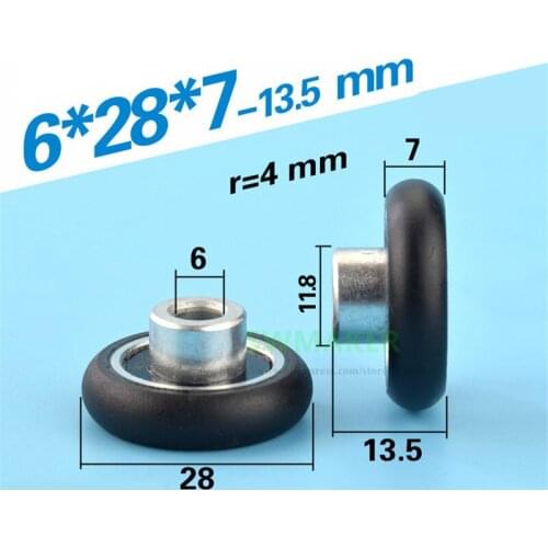 SWMAKER 6*28*7mm spherical roller, POM polyoxymethylene coated nylon wheel, bearing pulley, door and window DIY wear resistant