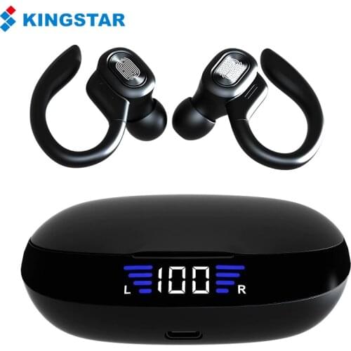 KINGSTAR TWS Wireless Bluetooth Earphone Running HiFi Stereo Ear Hook Headphone Sports Headset With Mic Earbuds For IOS Android