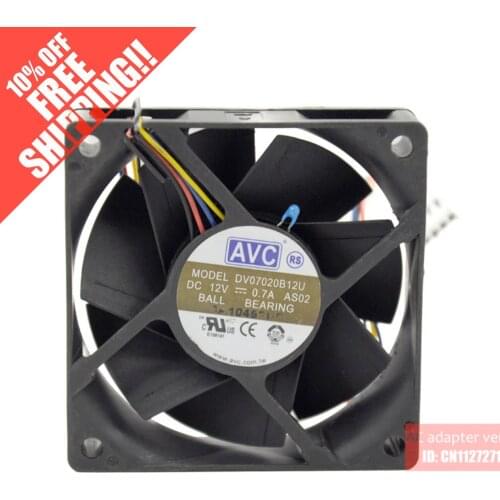 AVC 7020 DV07020B12U 12V 0.7A 7CM PWM Double ball bearing cooling fan