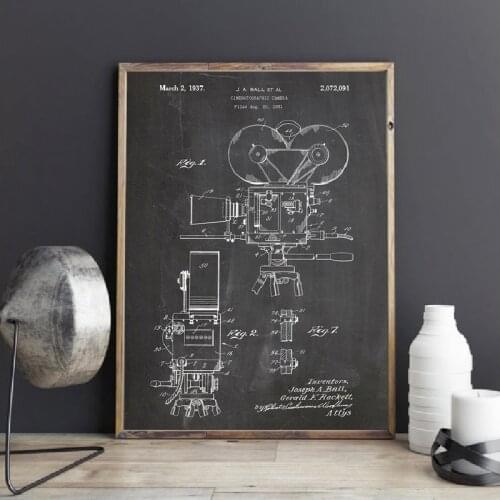 Camera Patent Vintage Posters and Prints Photographers Gift Film Retro Art Canvas Painting Pictures Home Wall Art Decor