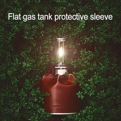 Camping Gases Tanks Leather Cover Gases Canisters Protective Cover Stoves Tanks Protector Fuel Cylinder Storage Bag