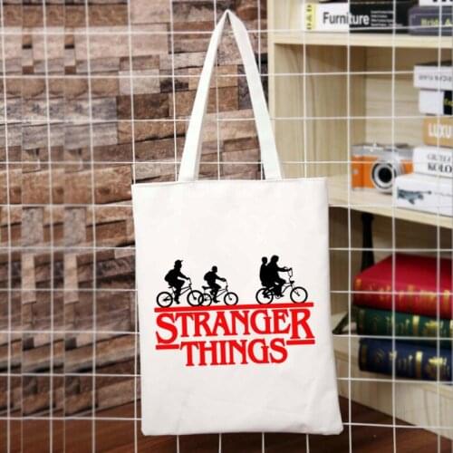 Stranger Things Print female canvas street style Vintage fashion punk large capacity Harajuku fun hip hop Ulzzang shoulder bags
