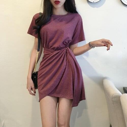 Women Dresses Womens Summer Short-Sleeved A- Line Dress Vestido De Mujer Femme Robe