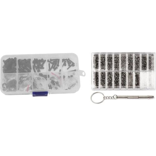 1 Set M2 M2.5 M3 M4 M5 Nylon Hex Screw Bolt Nut Kit with 1 Set Micro-Screws Tool for Eyeglass Watch