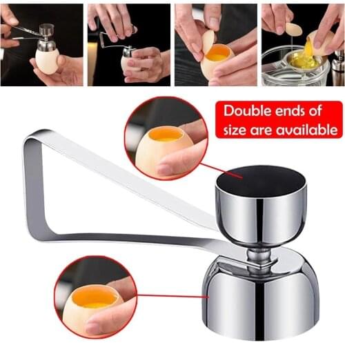 1Pcs Stainless Steel Egg Opener Double Head Two-In-One Egg Shell Opener Egg White Separator Creative Kitchen Supplies Tools Set