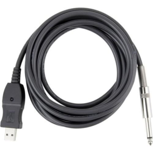 3M Guitar Bass 1/4'' USB TO 6.3mm J Ack Link Connection Instrument Cable 80dB USB Plug And Play Durable Cable