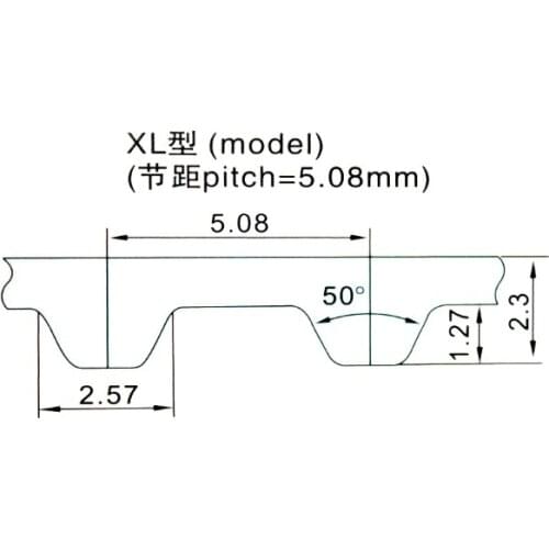 6PCS Pu steel wire core closed loop belt XL-1016-12MM