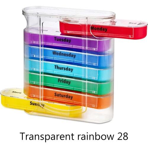 7-layer Folding Pill Box Morning Night Medicine Pill Organizer Tablet Storage Container Case For Health Care Tools