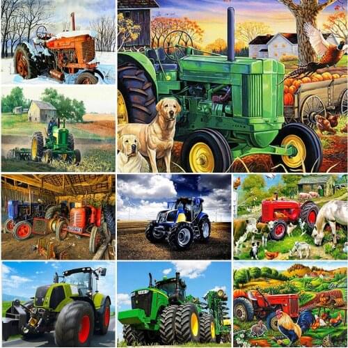 5D DIY Diamond Painting Tractor Cock Diamond Embroidery Dog Cat Picture of Rhinestone Cross Stitch Kit Mosaic Decor Home Gift