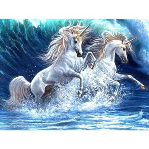 LUOVIZEM DIY 5D Diamond Painting Horse Animal Full Square/Round Drill Mosaic Embroidery Cross Stitch Home Scenery Decor Picture