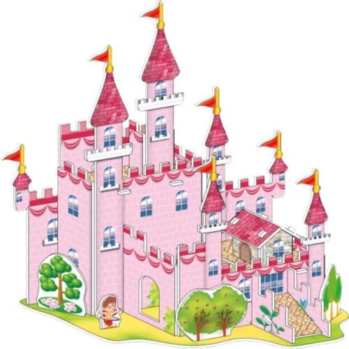 Childrens 3d Three-dimensional Jigsaw Puzzle Jigsaw Puzzle Paper Handmade Intelligence Educational Toys Castle Model Gifts P348