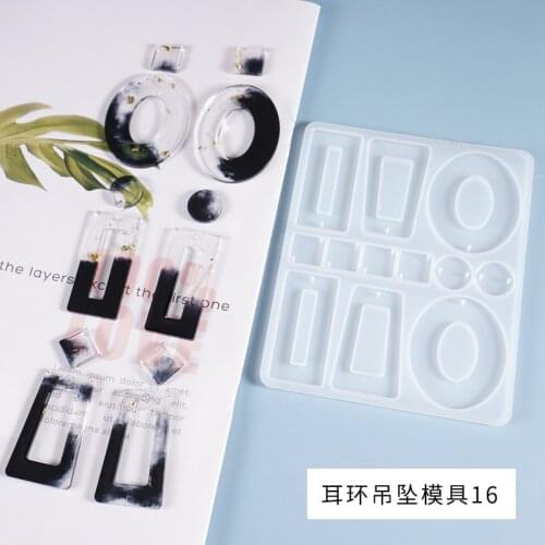 DIY Crystal Earring Pendant Silicone Mold Homemade Ornament Pendant Earring Irregular Mirror Mold Crafts Jewelry Making