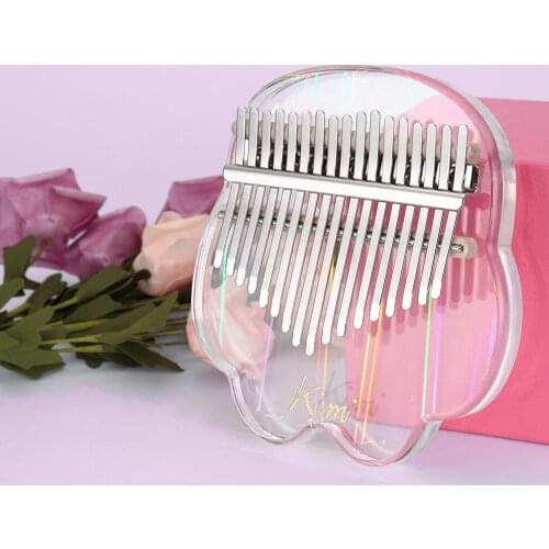 Kalimba Kimi Acrylic 17 Key Transparent Thumb Piano Mbira Sanza with Tuner Hammer Gig Kalimba Finger Keyboard Musical Instrument