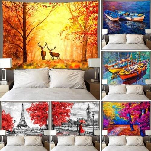 Oil painting mural hanging cloth background cloth Art wall decoration printing big tapestry Home decoration tapestry