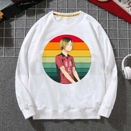 Kozume Kenma Haikyuu!! Nekoma High School Kuroo Hoodies Sweatshirt Print Trend Mens Clothes Hip-Hop Male Crewneck Hoodies Men