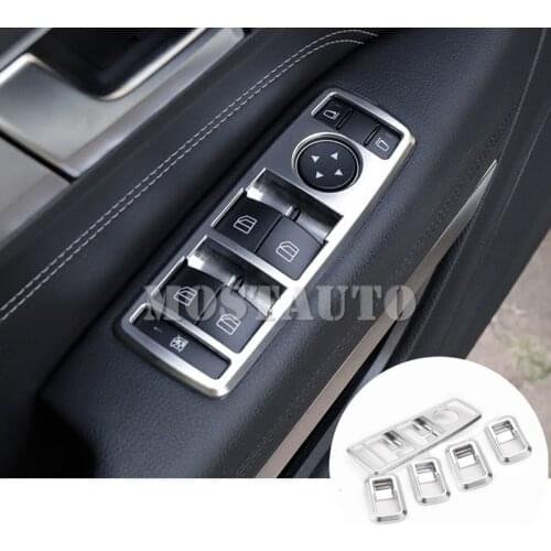 For Benz E Class Coupe W207 C207 Inner Armrest Window Switch Cover 2009-2016 5pcs Car Accessories Interior Car Decor Car Trim