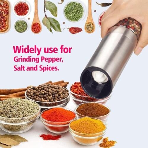 ROKENESS Stainless Steel Electric Pepper Grinder USB Rechargeable Sea Salt Pepper Grinder Kitchen Accessories and Gadgets