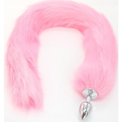 Large Size Metal/Silicone Anal Plug Faux Fox Tail 78cm Long Butt Plug Flirt Anal Sex Toys Butt Plug Adult Products for Couples