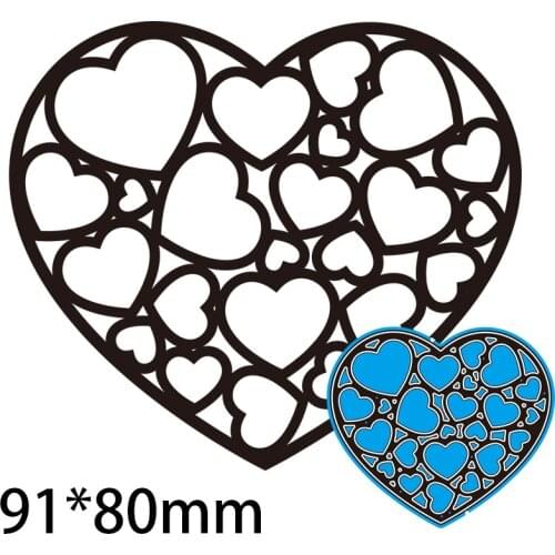 Metal Cutting Dies Hollow Hearts Heart New Scrapbook Decoration Template Embossing DIY Paper Card Craft 91*80 mm