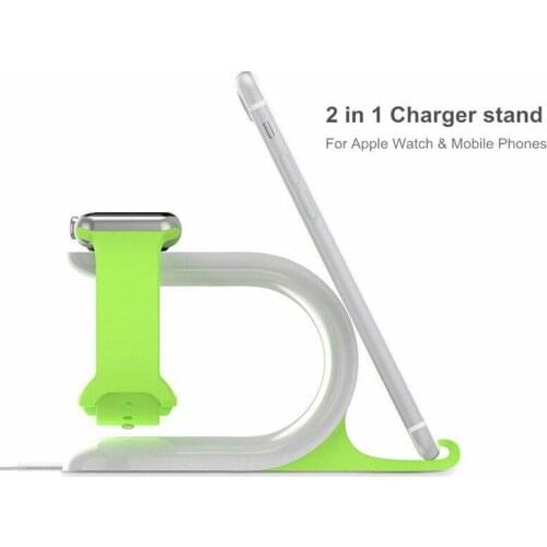MeterMall 2 In 1 Multi Charging Dock Stand Docking Station Charger Holder for Apple Watch for IPhone Mobile Phone Tablet Support