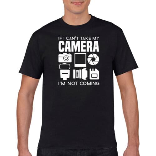 Mens short sleeve T-shirt cotton fashion with camera