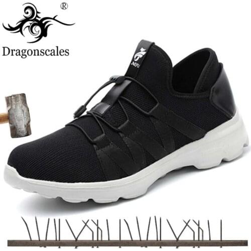 Men Steel Toe Safety Work Shoes Breathable Sneakers Anti Smashing Slip Resistant Industrial Boots Wearable Protection Footwear