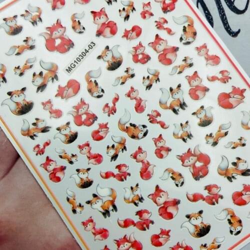 DIY Japanese Style Nail Stickers Thin Transparent Fashion Dry Nail Decals Little Fox& Monsters Nail Art Manicure Women Girl Gift