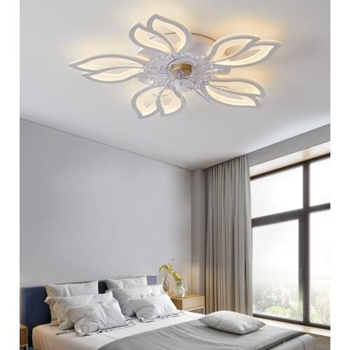 Ceiling fans with led light remote control nordic decor modern dining room living room RC Dimming ceiling fans