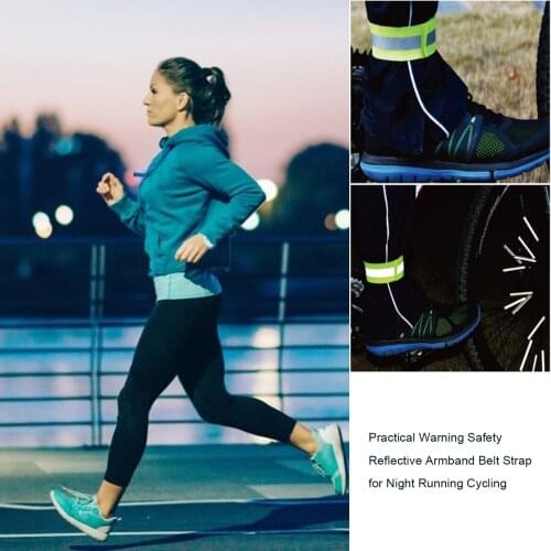 Practical Warning Elasticated Wristband Ankle Leg Straps Safety Reflective Armband Belt Strap for Outdoor Night Running Cycling