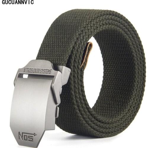 NEW Belts for men high quality Thicken Canvas Outdoor Military Belt 14 color choices fashion mental buckle black belt men
