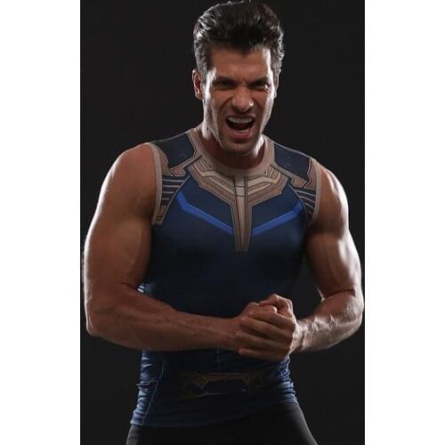 S-4XL 3D Printed T shirts Men Compression Shirt Comic Cosplay Quick Dry Sports Clothing Fitness Summer Sleeveless Tank Tops Male