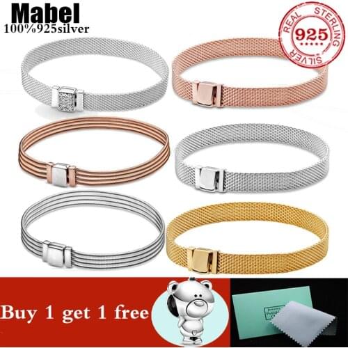 Hot Sale 925 Sterling Silver Bead Clip Charms fit Original Pando Reflexions Charms Bracelets For Women Luxury Jewelry Gift