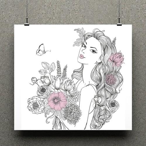 AZSG Bouquet Girl Silicone Clear Stamps For Scrapbooking DIY Clip Art /Card Making Decoration Stamps Crafts