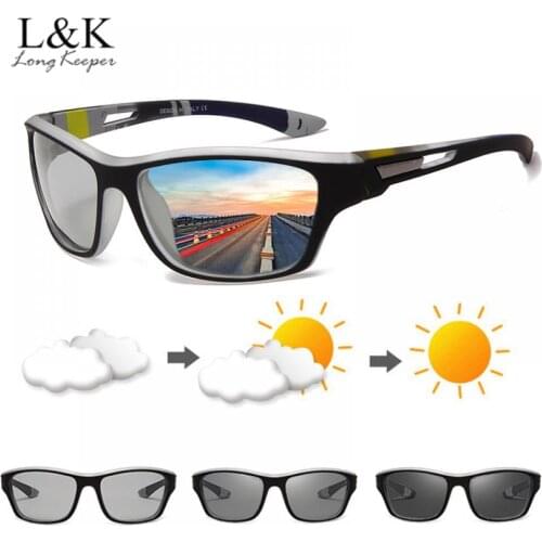 New Polarized Photochromic Sunglasses Men Brand Design Driving Change Color Sun Glasses Male Outdoor Sports Anti-glare Goggles