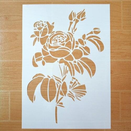 DIY Painting A4 Size Flower Design Reusable Stencil Templates For Wall Furniture Fabric painting Decor Emboss Paper Cards