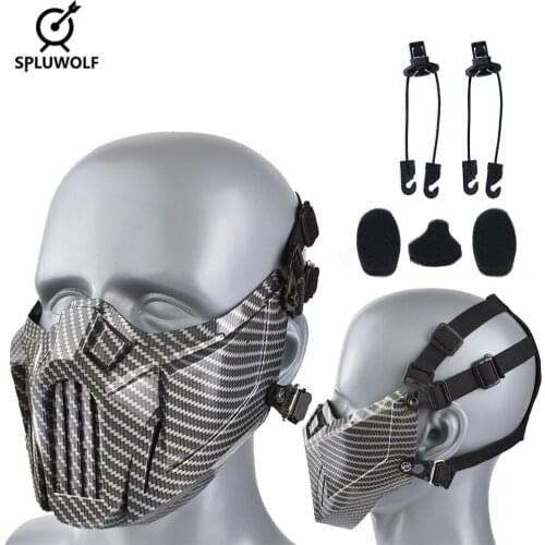 Paintball Military Fast Helmet Airsoft Tactical Mask Carbon Fiber Half Face Protection