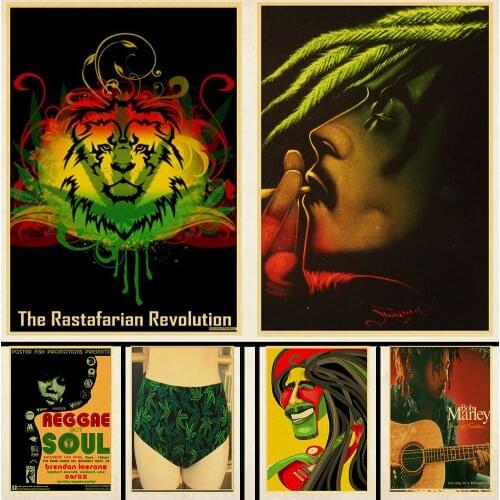 WTQ Canvas Painting Retro Poster Bob Marley Reggae Rock Poster Nostalgic Wall Decor Wall Art Picture Room Decor Home Decor
