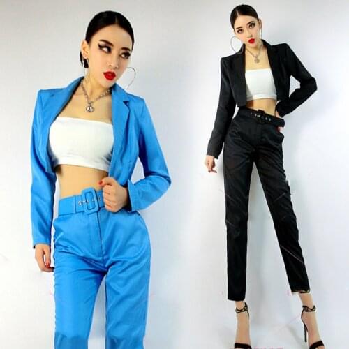 Nightclub Stage WomenS Long Sleeve Suit Jazz Performance Costume Hip Hop Wear Bar Singer Dj Ds Festival Dancer Outfit DNV13093