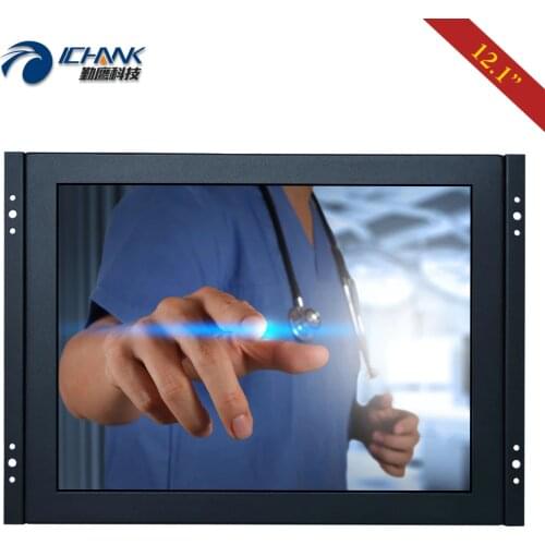 ZK120TC-592R/12.1" inch 1024x768 4:3 VGA HDMI USB Metal Shell Embedded Open Frame Resistive Touch LCD Screen PC Monitor Display