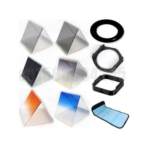 10 in1 49 52 55 58 62 67 72 77 82mm adapter ring +gradient Filter +filter holder bag case +Lens Hood & Holder for Cokin P