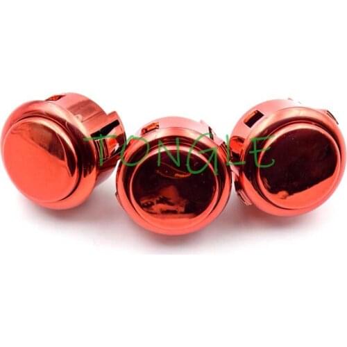 100pcs/lot Copy SANWA OBSF-30 Gold/Silver/Obsidian Button For USB MAME Controller, Arcade Joystick Jamma Games Console machine