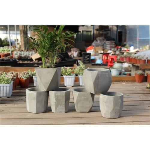 12PCS/LOT Creative polygon vase concrete planter mold handmade craft home decoration geometry cement flowerpot molds