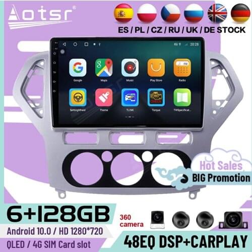 128G Carplay Multimedia Android Player For Ford Mondeo MK4 2007 2008 2009 2010 GPS Navi Car Radio Video Audio Receiver Head Unit
