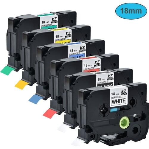 2Packs Tze tape 18mm laminated tape Compatible for Brother p-touch label maker machine printer tze-241 tze-141 tz541 label tape