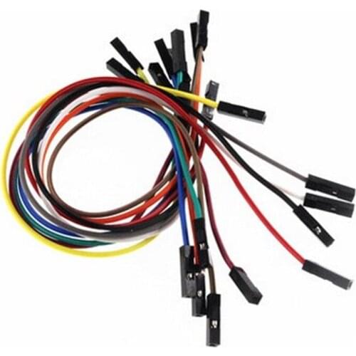 20pcs 2.54MM pitch 24AWG line Single 1p double head DuPont wire Color cable 20cm long