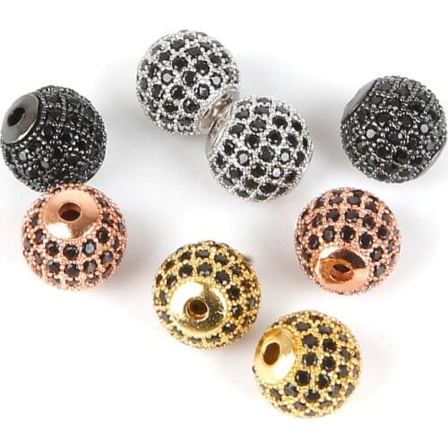 2020 High Quality Retro 2Pcs/Pack 10mm Copper Crystal Round Beads For Jewelry Making Bracelets Findings Jewelry Accessories