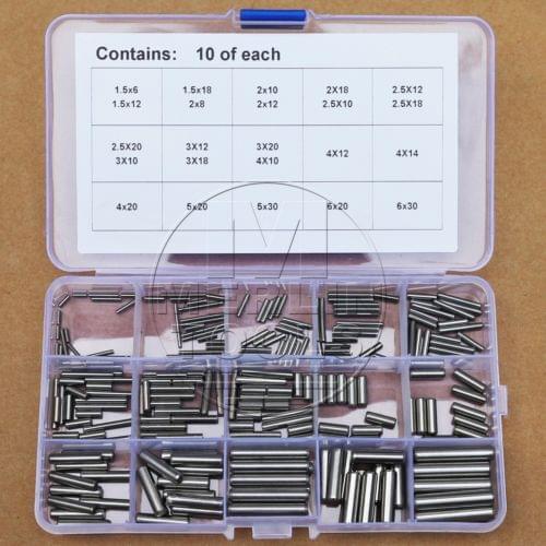 304 Stainless Steel 1.5 2 2.5 3 4 5 6mm Dowel Pin Rod Assortment Kit