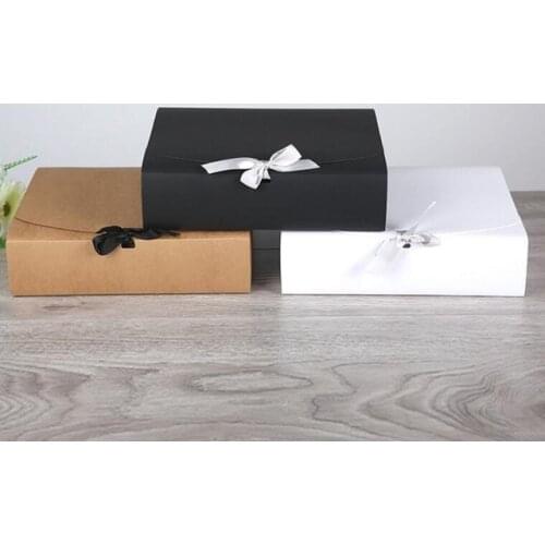 31*25.5*8cm large brown paper gift box big size kraft cardboard boxes large size white paper box for T shirt 10pcs/lot