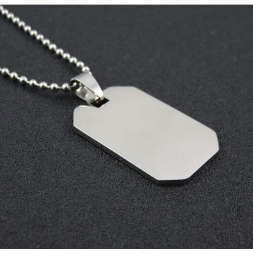 33mm*22mm Stainless Steel Dog Tags Necklace Pendant, Fashion DIY Logo Creative Mans Necklace Jewelry Findings