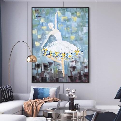 3d Abstract Handmade Oil Painting On Canvas Ballet Girl Mural Living Room Porch Home Wall Art Interior Decoration Painting Hot
